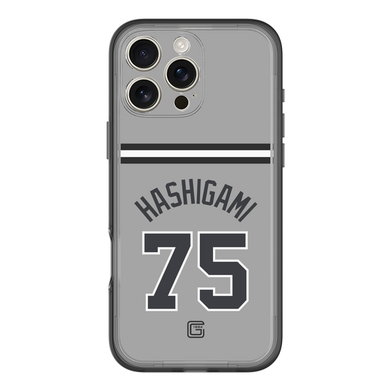 スリムプロテクションプレミアムケース［ 読売ジャイアンツ - #75 HASHIGAMI - ビジター ］