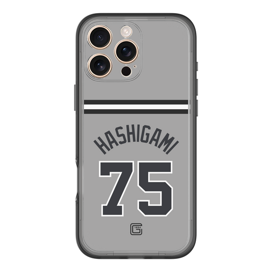 スリムプロテクションプレミアムケース［ 読売ジャイアンツ - #75 HASHIGAMI - ビジター ］