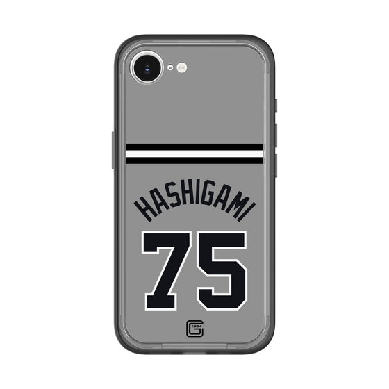スリムプロテクションプレミアムケース［ 読売ジャイアンツ - #75 HASHIGAMI - ビジター ］