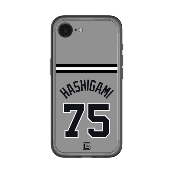 スリムプロテクションプレミアムケース［ 読売ジャイアンツ - #75 HASHIGAMI - ビジター ］