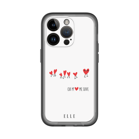 スリムプロテクションプレミアムケース［ ELLE - Let who love me follow me - ホワイト ］