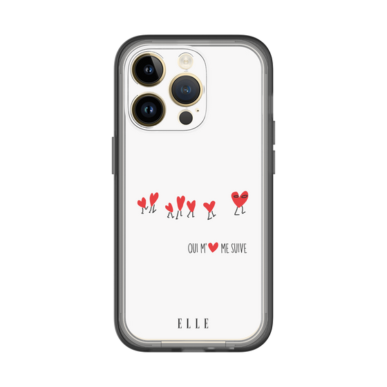 スリムプロテクションプレミアムケース［ ELLE - Let who love me follow me - ホワイト ］
