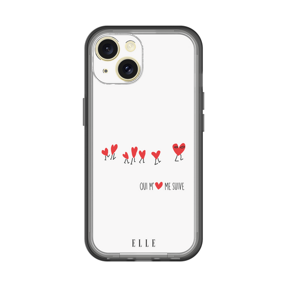 スリムプロテクションプレミアムケース［ ELLE - Let who love me follow me - ホワイト ］