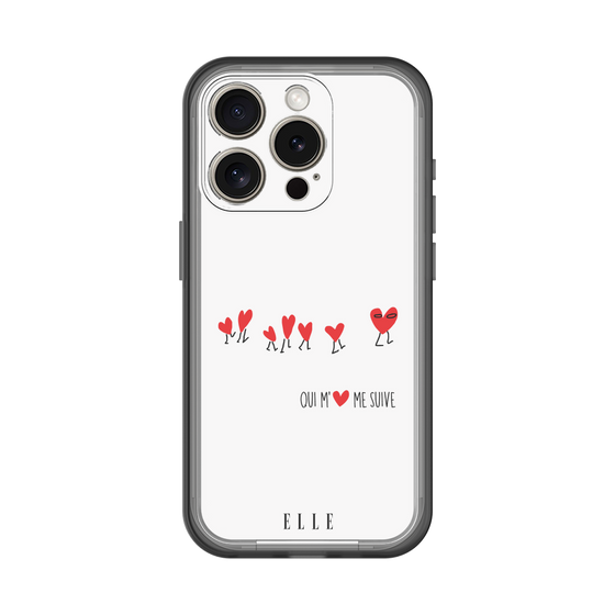 スリムプロテクションプレミアムケース［ ELLE - Let who love me follow me - ホワイト ］