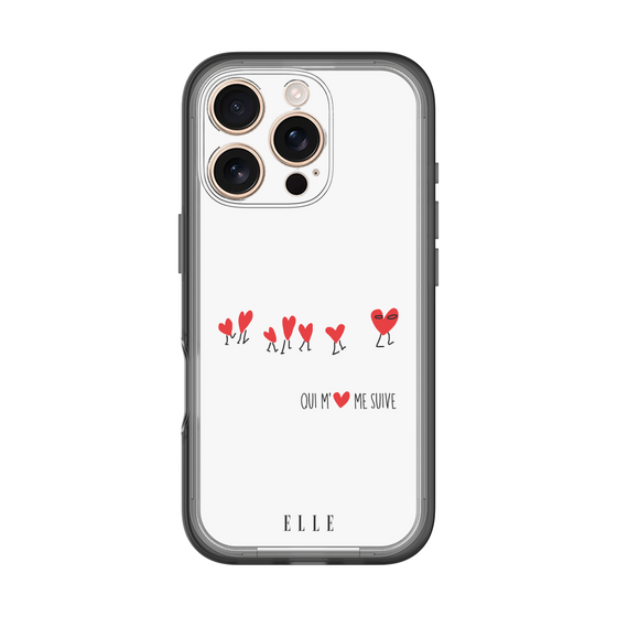 スリムプロテクションプレミアムケース［ ELLE - Let who love me follow me - ホワイト ］
