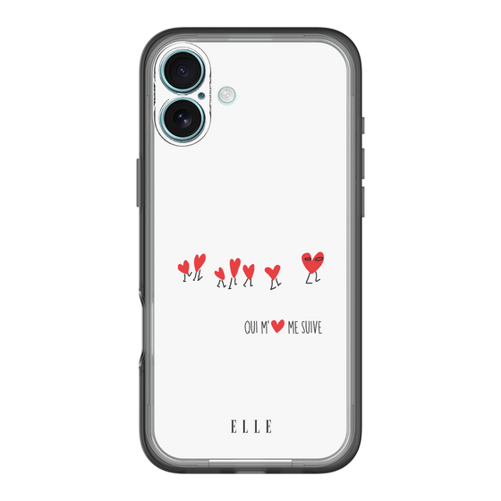 スリムプロテクションプレミアムケース［ ELLE - Let who love me follow me - ホワイト ］