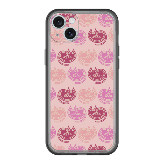 スリムプロテクションプレミアムケース［ ELLE - Cat Pattern - ピンク ］