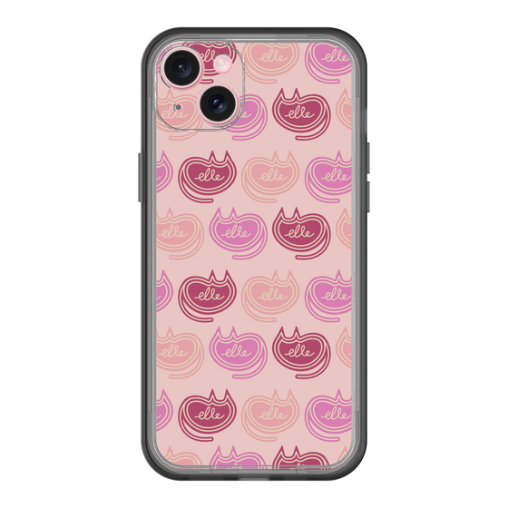スリムプロテクションプレミアムケース［ ELLE - Cat Pattern - ピンク ］