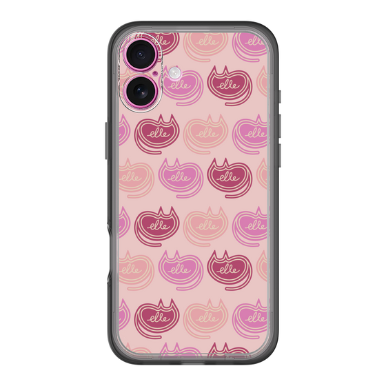 スリムプロテクションプレミアムケース［ ELLE - Cat Pattern - ピンク ］