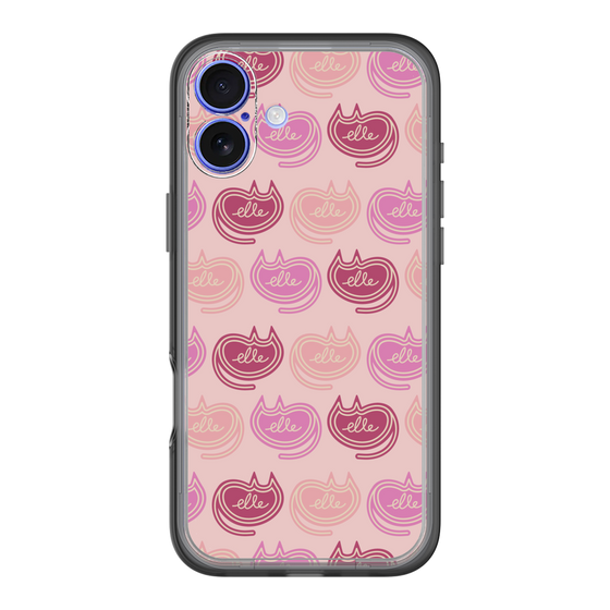 スリムプロテクションプレミアムケース［ ELLE - Cat Pattern - ピンク ］