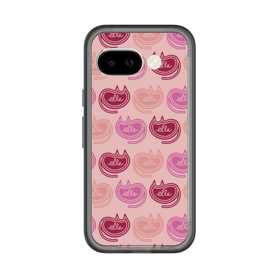 スリムプロテクションプレミアムケース［ ELLE - Cat Pattern - ピンク ］