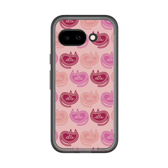 スリムプロテクションプレミアムケース［ ELLE - Cat Pattern - ピンク ］