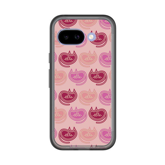 スリムプロテクションプレミアムケース［ ELLE - Cat Pattern - ピンク ］