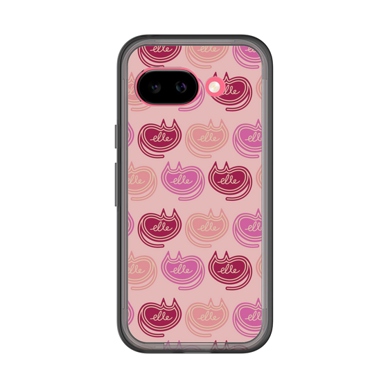 スリムプロテクションプレミアムケース［ ELLE - Cat Pattern - ピンク ］