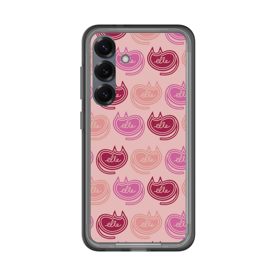 スリムプロテクションプレミアムケース［ ELLE - Cat Pattern - ピンク ］