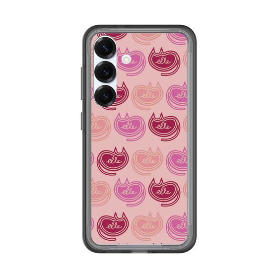 スリムプロテクションプレミアムケース［ ELLE - Cat Pattern - ピンク ］