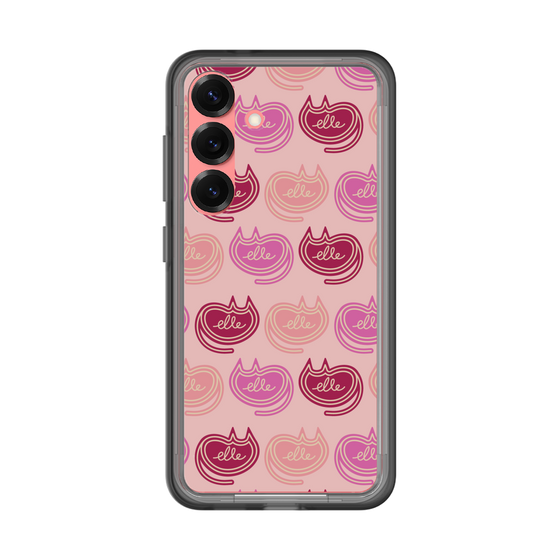 スリムプロテクションプレミアムケース［ ELLE - Cat Pattern - ピンク ］