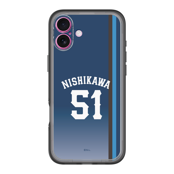 スリムプロテクションプレミアムケース［ 埼玉西武ライオンズ- #51 NISHIKAWA - ビジター ］