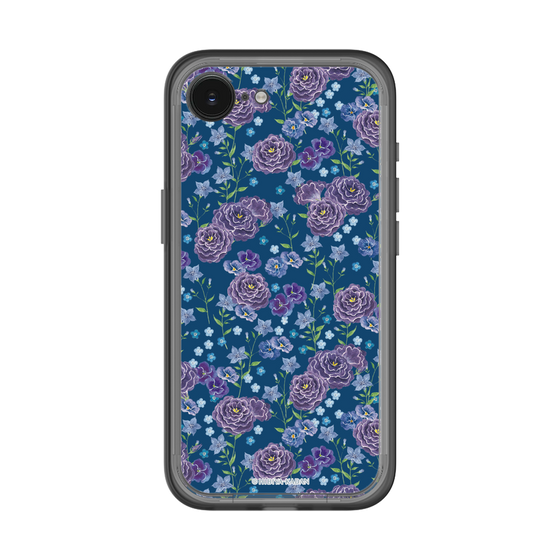 スリムプロテクションプレミアムケース［ 日比谷花壇 - FloralSymphony - ネイビー ］