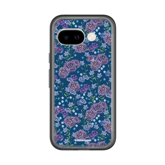 スリムプロテクションプレミアムケース［ 日比谷花壇 - FloralSymphony - ネイビー ］