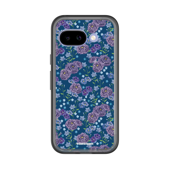 スリムプロテクションプレミアムケース［ 日比谷花壇 - FloralSymphony - ネイビー ］