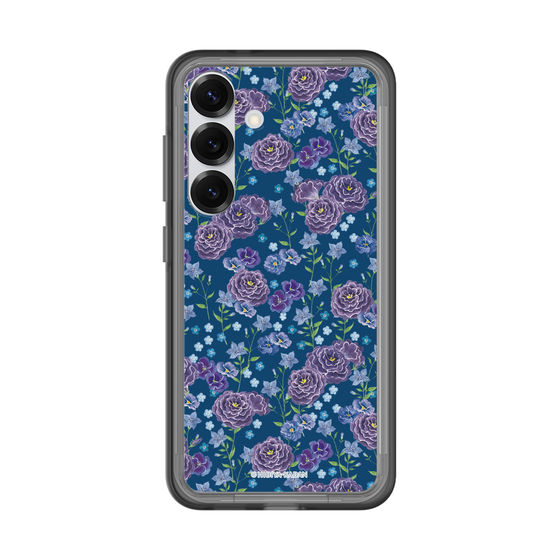 スリムプロテクションプレミアムケース［ 日比谷花壇 - FloralSymphony - ネイビー ］
