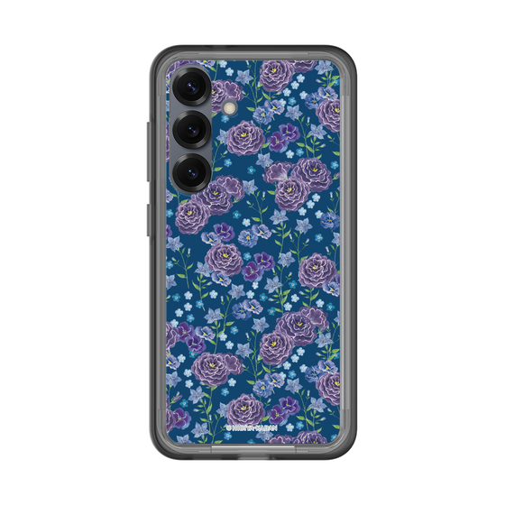 スリムプロテクションプレミアムケース［ 日比谷花壇 - FloralSymphony - ネイビー ］