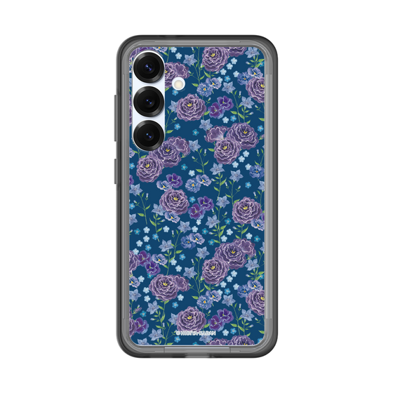 スリムプロテクションプレミアムケース［ 日比谷花壇 - FloralSymphony - ネイビー ］