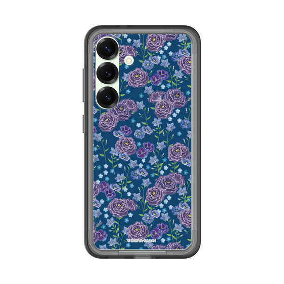 スリムプロテクションプレミアムケース［ 日比谷花壇 - FloralSymphony - ネイビー ］
