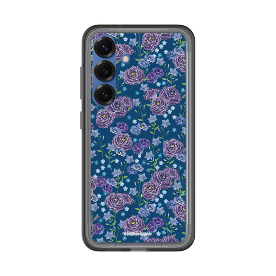 スリムプロテクションプレミアムケース［ 日比谷花壇 - FloralSymphony - ネイビー ］