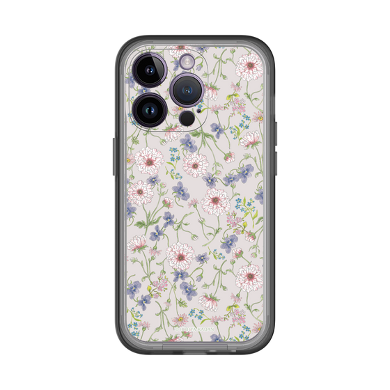 スリムプロテクションプレミアムケース［ 日比谷花壇 - FloralSymphony - ベージュ ］