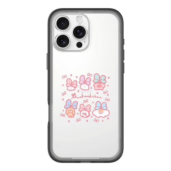 スリムプロテクションプレミアムケース［ もくもくちゃん - リボン ］