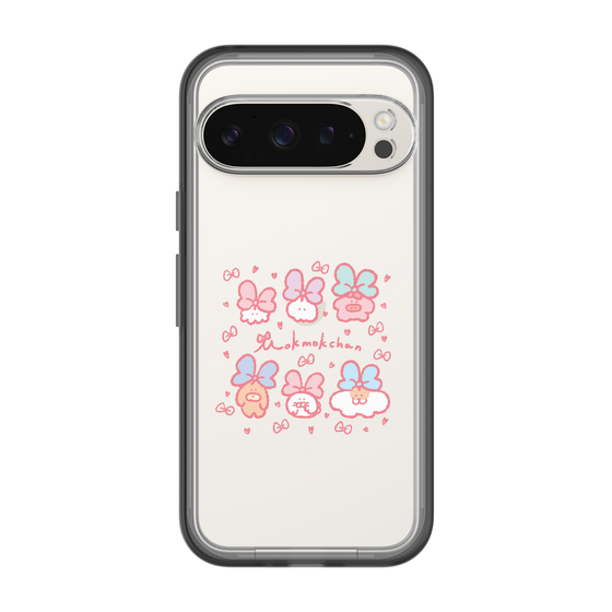 スリムプロテクションプレミアムケース［ もくもくちゃん - リボン ］