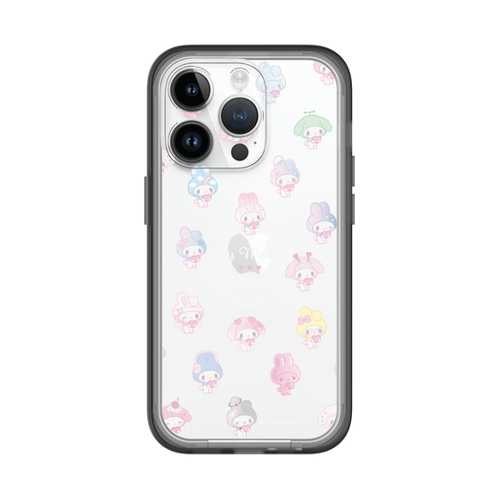 スリムプロテクションプレミアムケース［ マイメロディ50周年・クロミ20周年 - マイメロディ - ガーリーポップハート総柄 ］