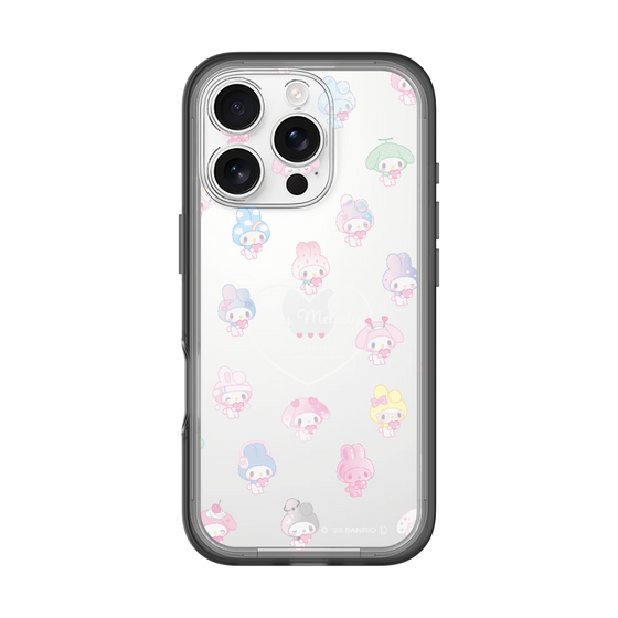 スリムプロテクションプレミアムケース［ マイメロディ50周年・クロミ20周年 - マイメロディ - ガーリーポップハート総柄 ］