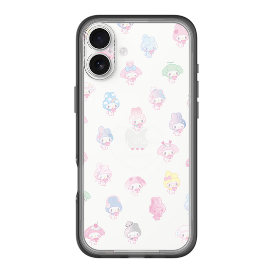 スリムプロテクションプレミアムケース［ マイメロディ50周年・クロミ20周年 - マイメロディ - ガーリーポップハート総柄 ］