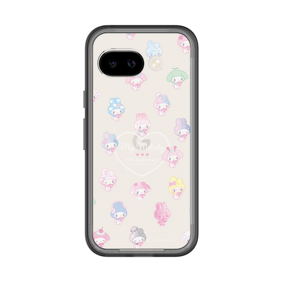スリムプロテクションプレミアムケース［ マイメロディ50周年・クロミ20周年 - マイメロディ - ガーリーポップハート総柄 ］