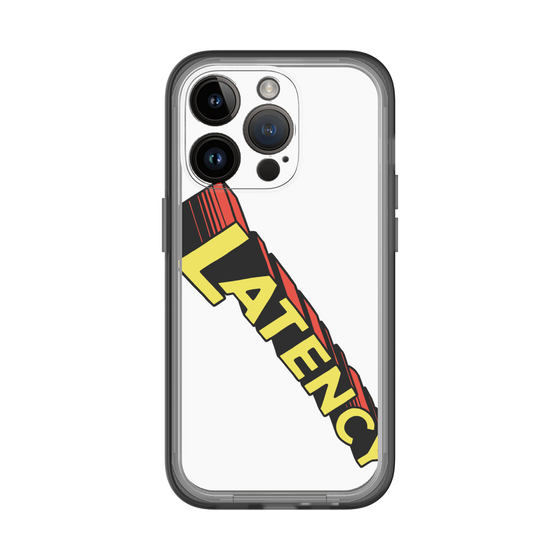 スリムプロテクションプレミアムケース［ LATENCY - Rock logo - White ］