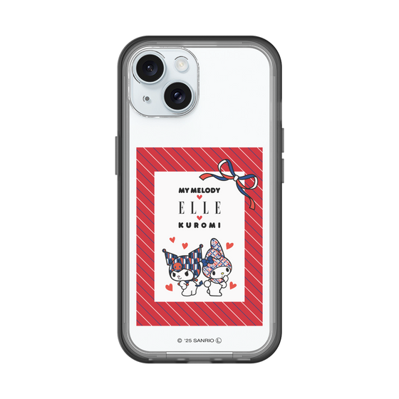 スリムプロテクションプレミアムケース［ ELLE×マイメロディ＆クロミ - トリコロールカラーグラフィック1 ］