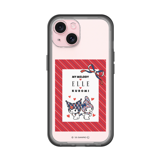 スリムプロテクションプレミアムケース［ ELLE×マイメロディ＆クロミ - トリコロールカラーグラフィック1 ］