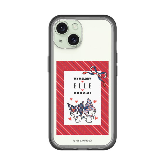 スリムプロテクションプレミアムケース［ ELLE×マイメロディ＆クロミ - トリコロールカラーグラフィック1 ］