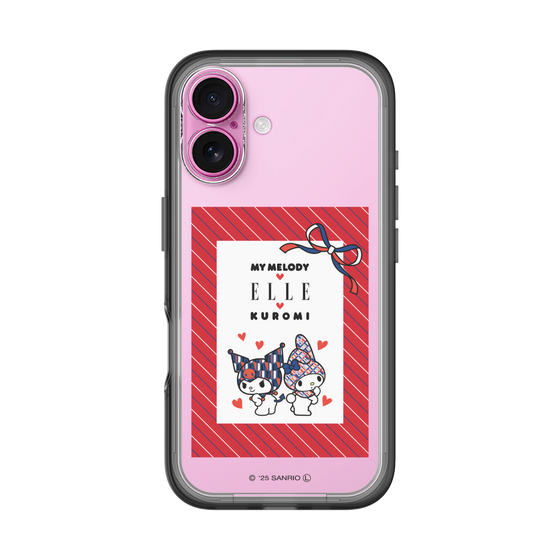 スリムプロテクションプレミアムケース［ ELLE×マイメロディ＆クロミ - トリコロールカラーグラフィック1 ］