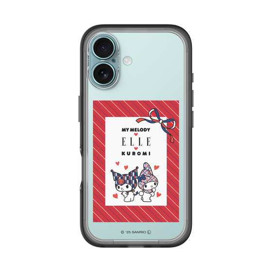 スリムプロテクションプレミアムケース［ ELLE×マイメロディ＆クロミ - トリコロールカラーグラフィック1 ］