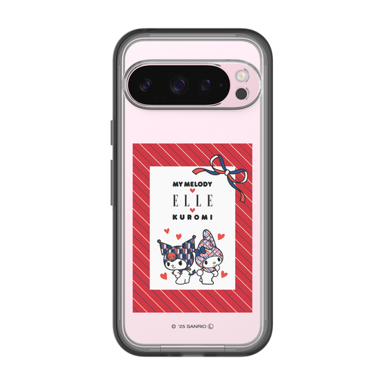 スリムプロテクションプレミアムケース［ ELLE×マイメロディ＆クロミ - トリコロールカラーグラフィック1 ］