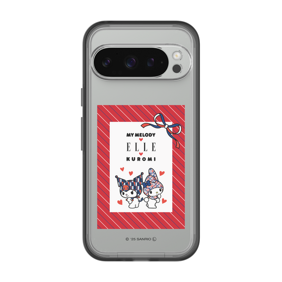 スリムプロテクションプレミアムケース［ ELLE×マイメロディ＆クロミ - トリコロールカラーグラフィック1 ］