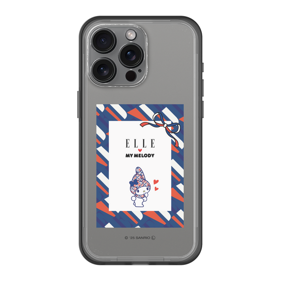 スリムプロテクションプレミアムケース［ ELLE×マイメロディ＆クロミ - トリコロールカラーグラフィック3 ］