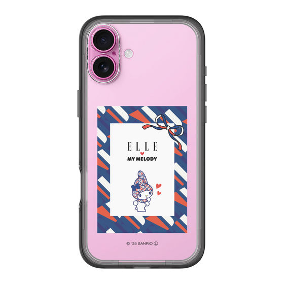 スリムプロテクションプレミアムケース［ ELLE×マイメロディ＆クロミ - トリコロールカラーグラフィック3 ］
