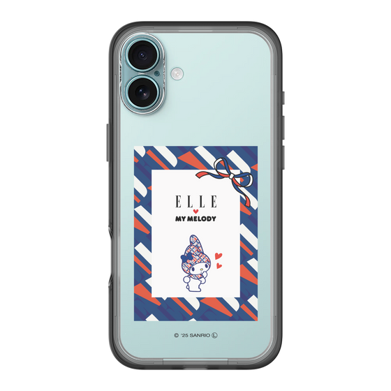 スリムプロテクションプレミアムケース［ ELLE×マイメロディ＆クロミ - トリコロールカラーグラフィック3 ］