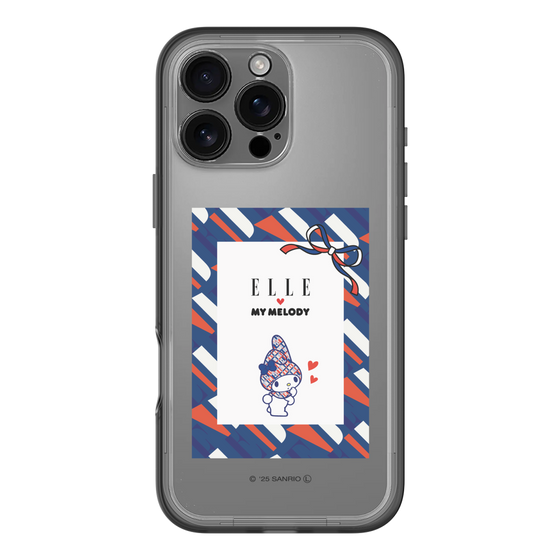 スリムプロテクションプレミアムケース［ ELLE×マイメロディ＆クロミ - トリコロールカラーグラフィック3 ］
