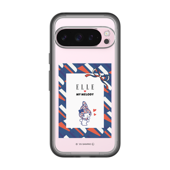 スリムプロテクションプレミアムケース［ ELLE×マイメロディ＆クロミ - トリコロールカラーグラフィック3 ］